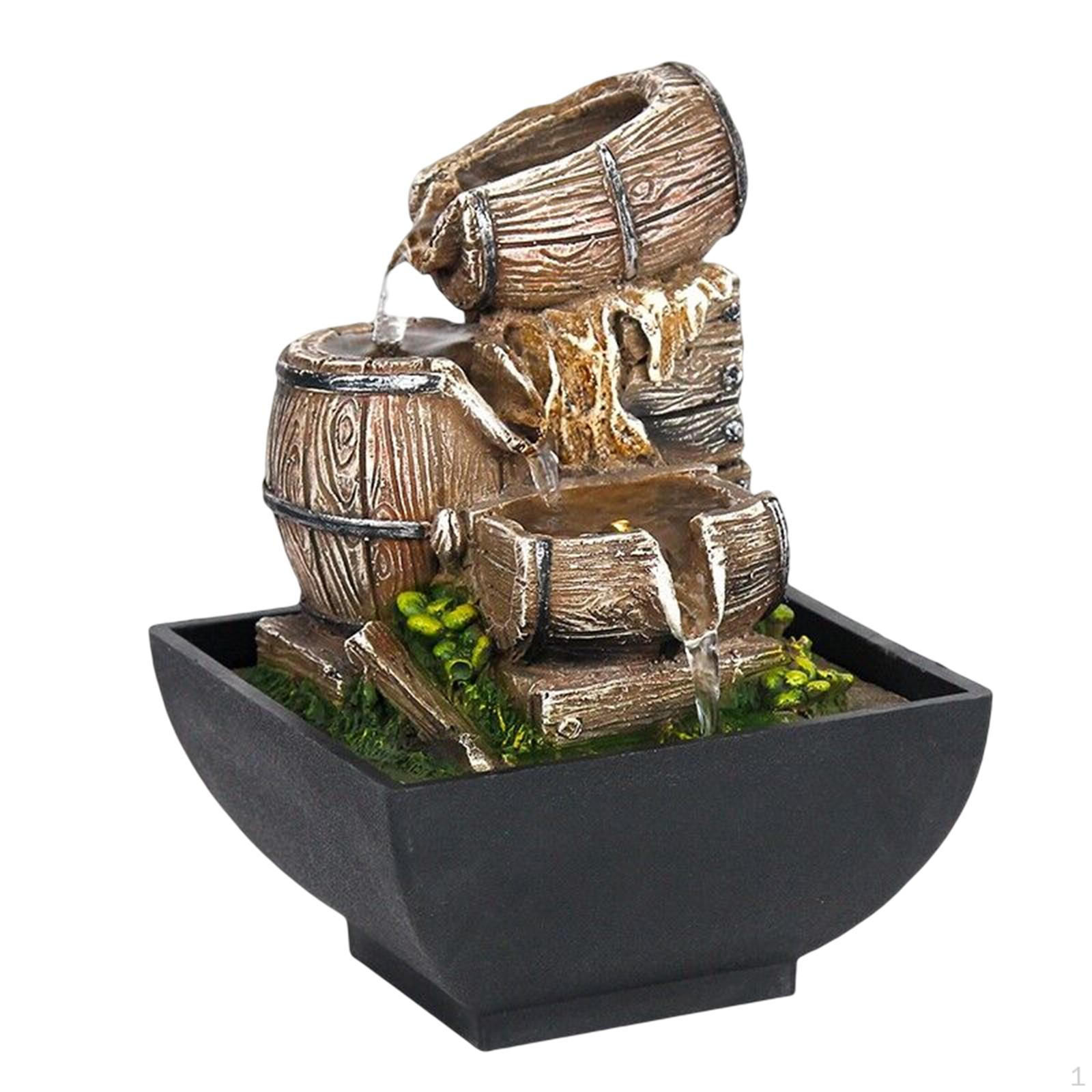 

Indoor Tabletop Fountain, Elegant with Pump Flowing Ornament, Creative Water Fountain for Table Bar