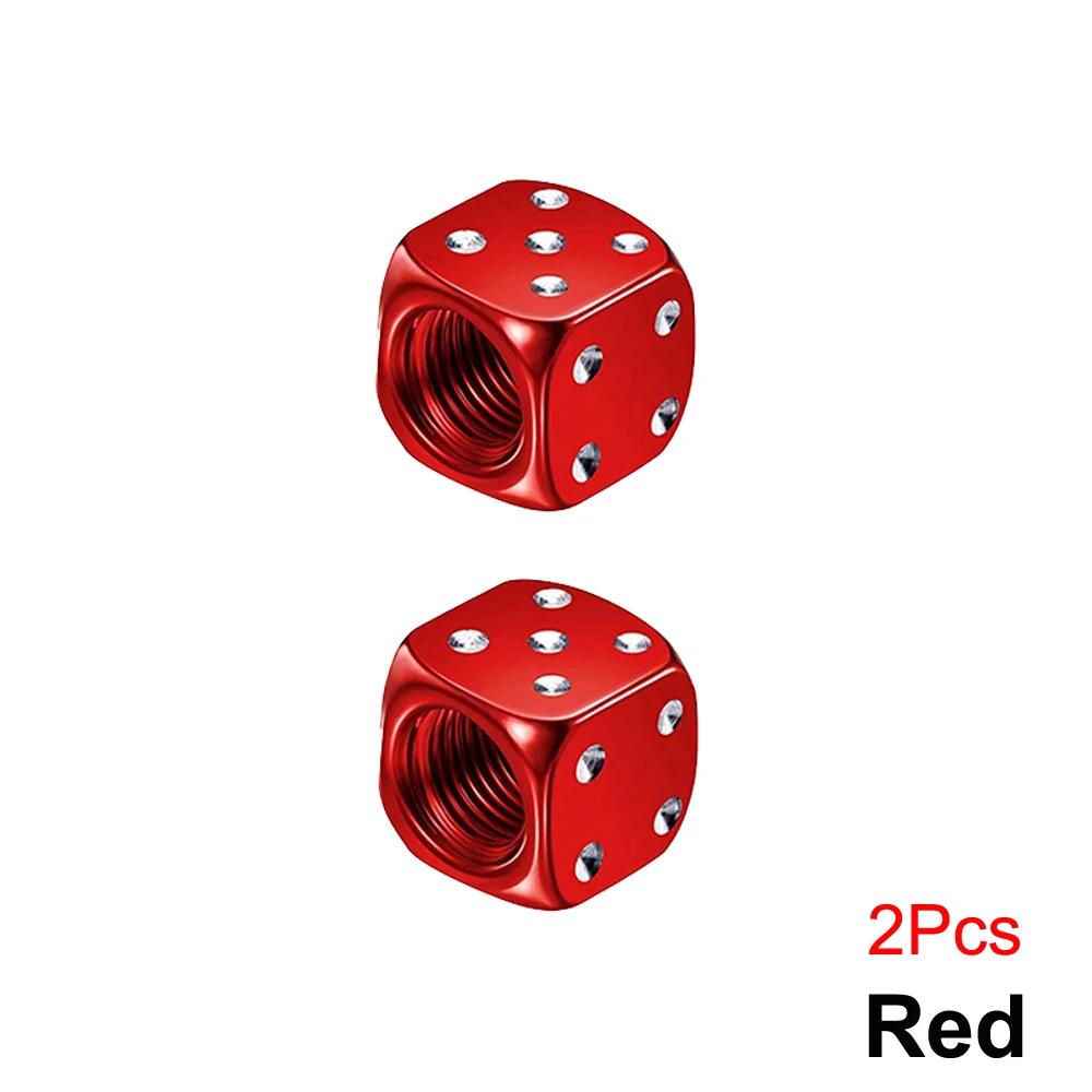 BFR1 DSYCAR 2/8Pcs Aluminum Tire Valve Caps Dice Wheel Stem Tyre Tire Wheel Stem Air Valve Dust Cover for Car Truck Motocycle Bike