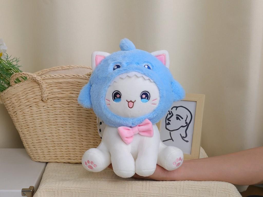 Shark Frog Strawberry Octopus Sitting Cat Plush Toy Stuffed Birthday Kid Gift