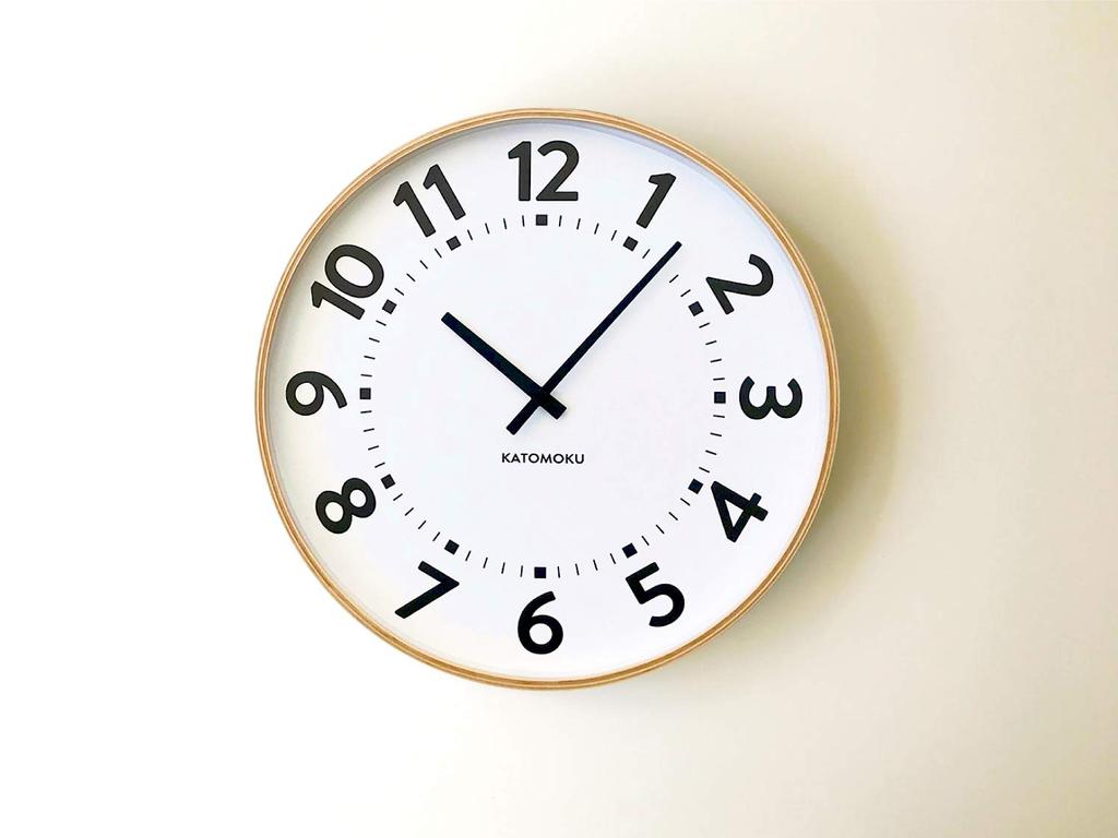 KATOMOKU plywood clock 17 wall clock sweep movement km-106NARC 362mm (radio clock)