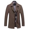 Autumn and Winter Men's Woolen Coat, Fashion Scarf Woolen Men's, Piled and Thickened Woolen Coat