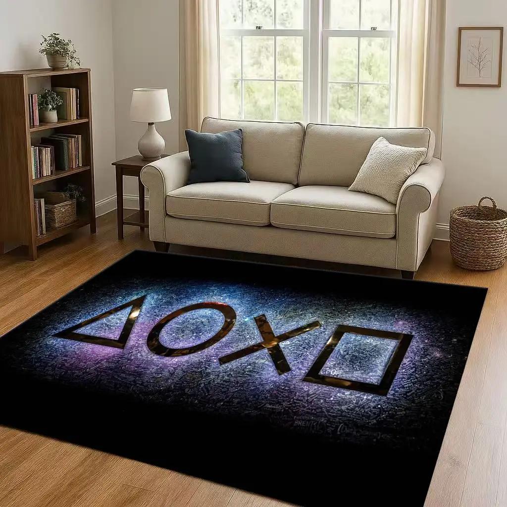Classic Game Zone Sign Gamer Controller Living Room Non-Slip Area Rug Carpet for Bedroom Kids Playroom Sofa Home Decor Doormat