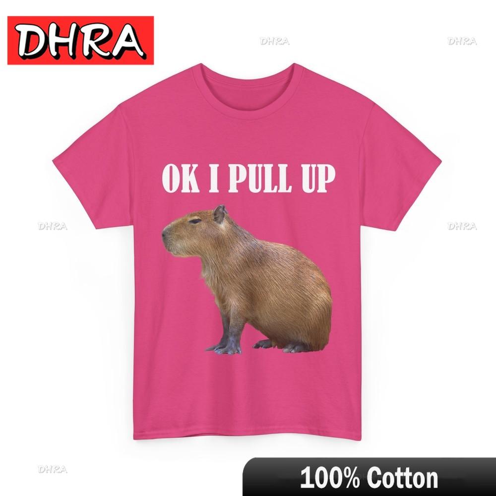 Capybara Ok I Pull Up Capybara Rodents Lovers Zookeeper Women Men Shirt Cute Tshirts Unique Woman Cute Chic T-Shirt Streetwear