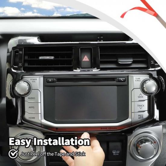 Glossy Black Navigation Radio Display Screen Frame Cover Trims for 4Runner 10-19