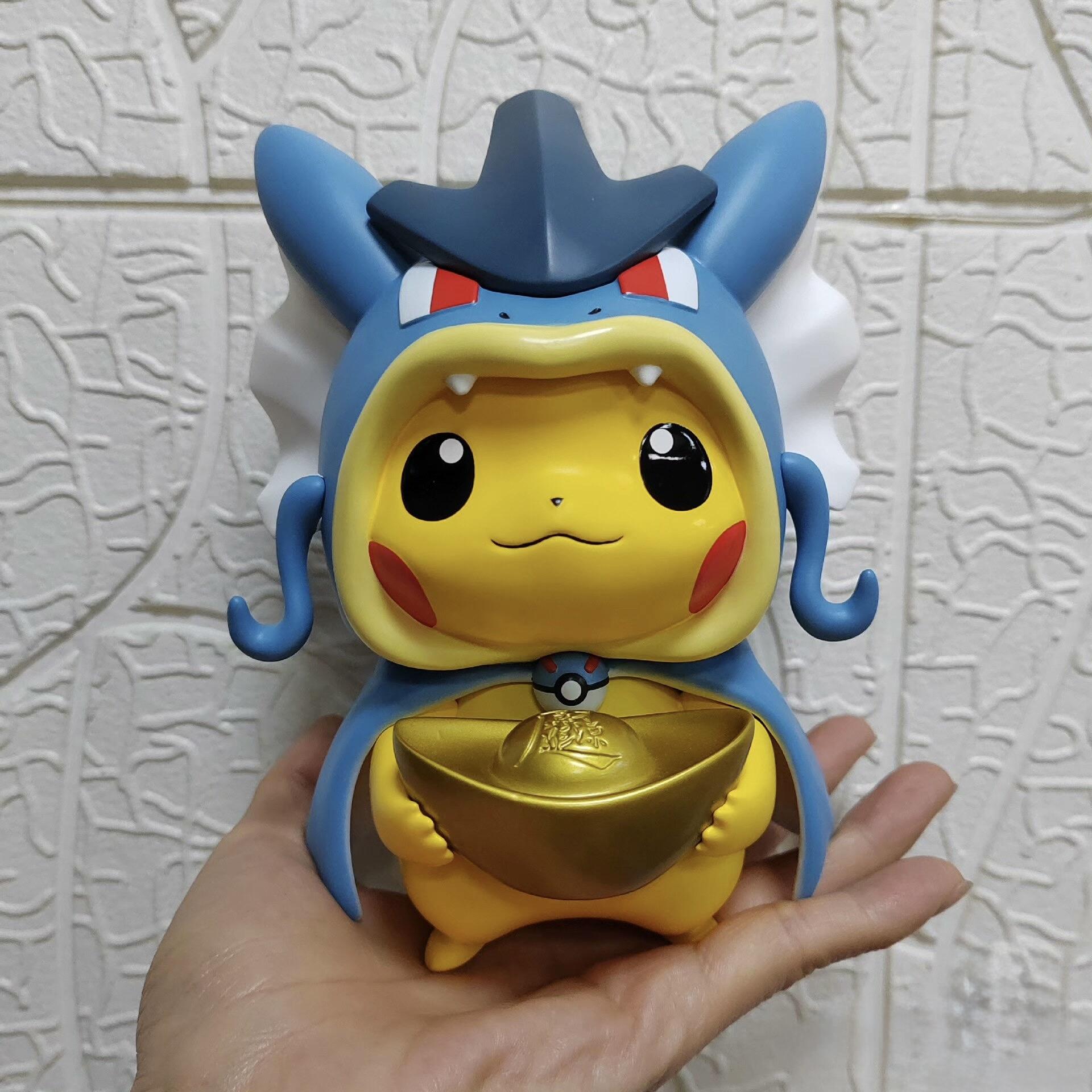 Pokemon Anime Pikachu Figurine Resin Collectible Home Office Decor Cute Wealth Attracting Condition Toy Hobbies Action Figure