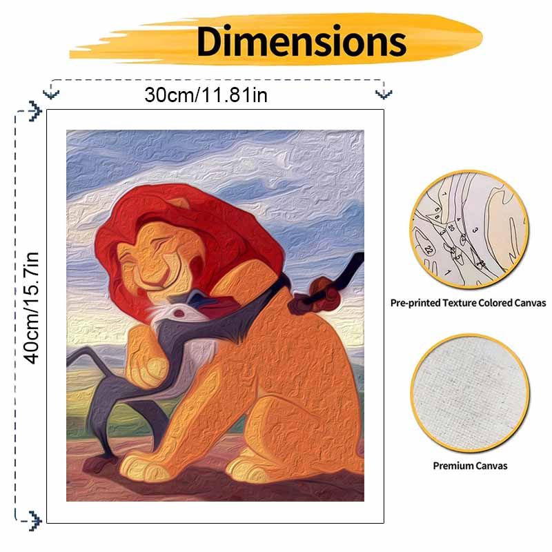 Disney Lion Digital Oil Painting Art Kit Handmade Diy Home Decorations