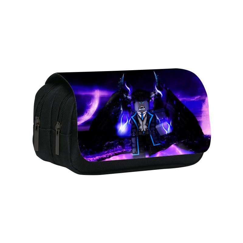 Roblox Cartoon Pen Pouch With Double Layer Design And Nylon Material For Kids