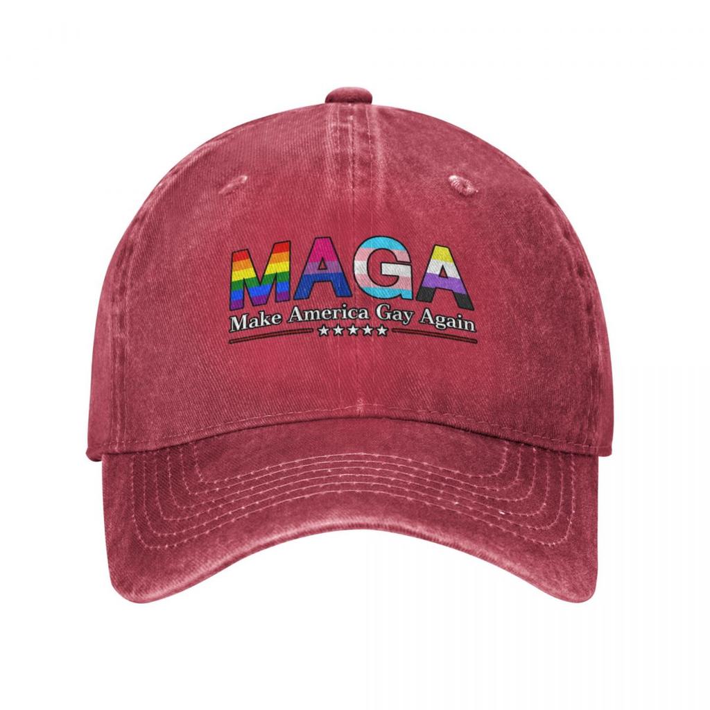 MAGA: Make America Gay Again W/ Black Outline Baseball Cap Vintage Hiking Hat Men Luxury Brand Women's