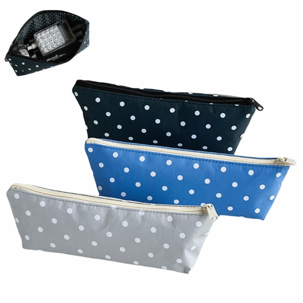 Polka Dot Pen Bags Large Capacity Stationery Bag New Makeup Pouch Office Supplies