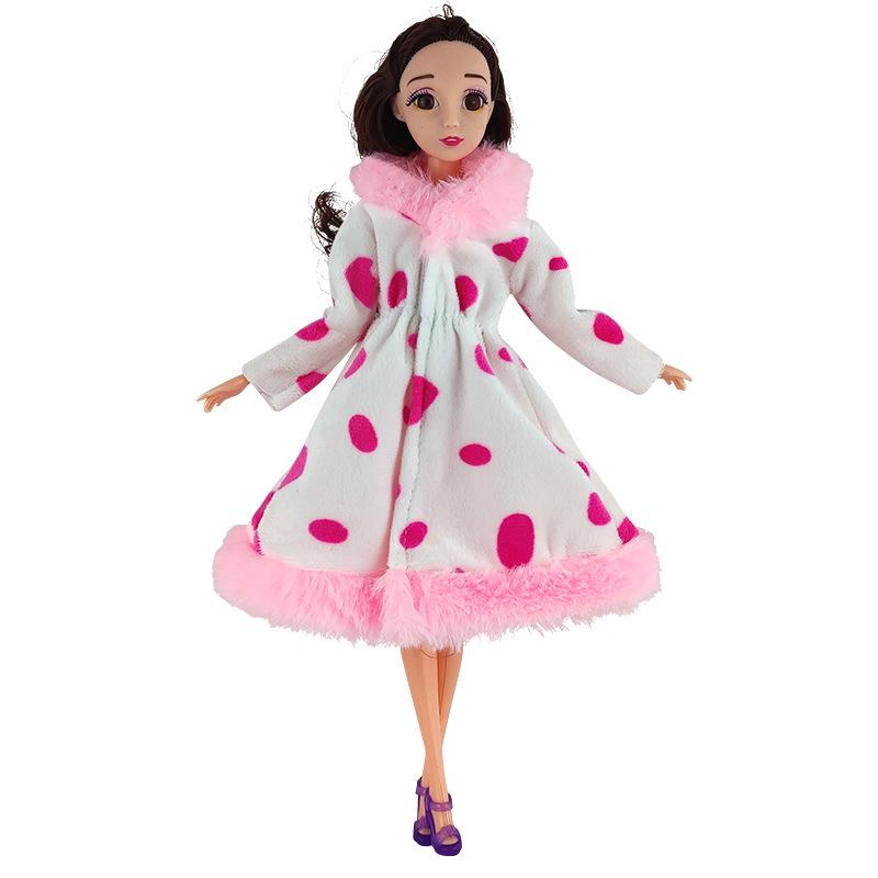 Long Coat Winter Warm Clothes Dress for 30cm Barbie Doll Accessories Kids Toy Girls Gift
