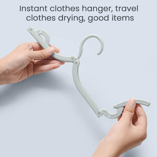 10Pcs Folding Clothes Rack Non-Slip Hangers Curved Groove Design Portable Compact Space-Saving Travel Hangers