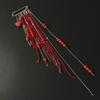 Ingemark Creative Red Crystal Beads Tassels Long Brooches Women Vintage Heart-shaped Pendant Brooch Shirt Suit Pin Accessories