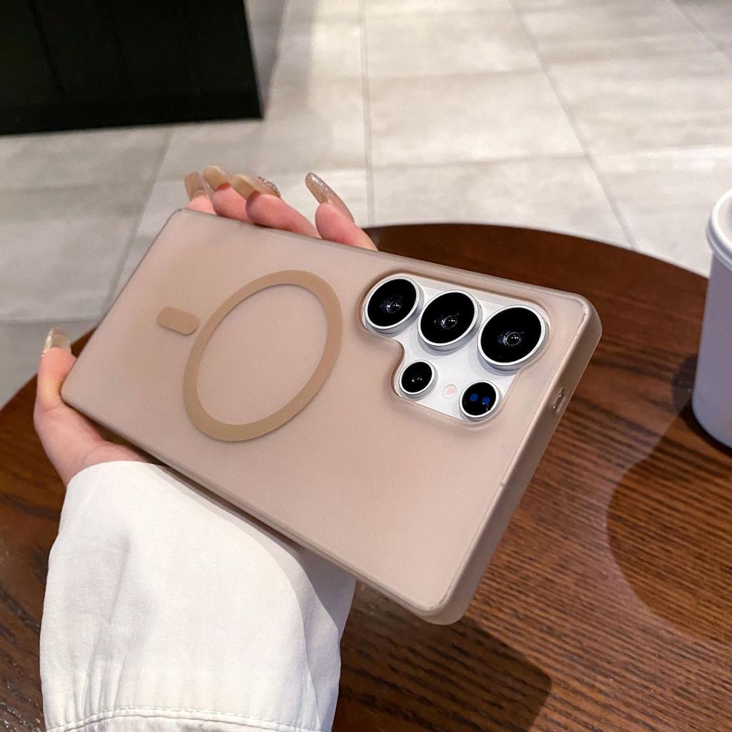 Ice Fog Matte Suitable for Samsung S25 Ultra Magnetic Suction Mobile Phone Case Samsung A55 Ultra Thin A16 Anti Slip Anti Fall Protection