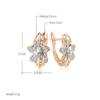 Kinel Rose Gold Color Flower Shape Stud Earrings For Women Silver Plated Zircon Wedding Earring