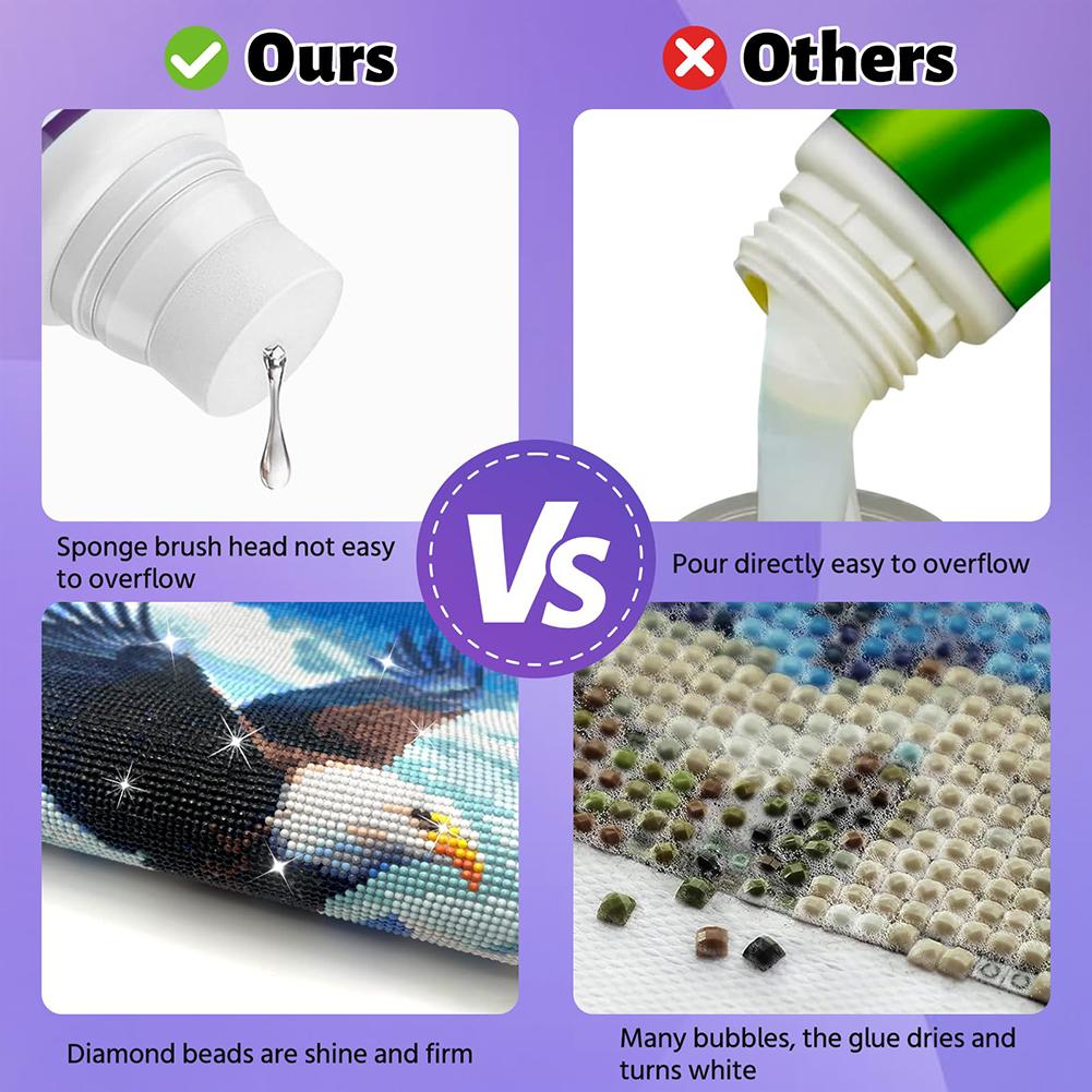 60-240ML 5D Rhinestone Art Glue Permanent Hold Shine Shine Effect Puzzle Sealer Sticky Diamond Embroidery Mosaic Glue Gel Access