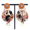 [R6137] - Burgundy Orange 'Lilipoupettes' Designer Clips - 80x50 Mm