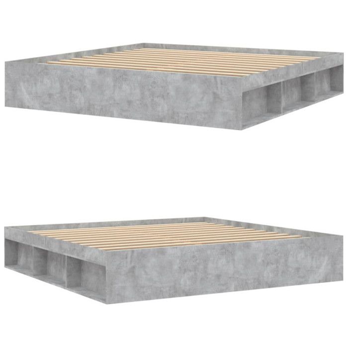 VidaXL Cadre de lit gris béton 200x200 cm 3203890
