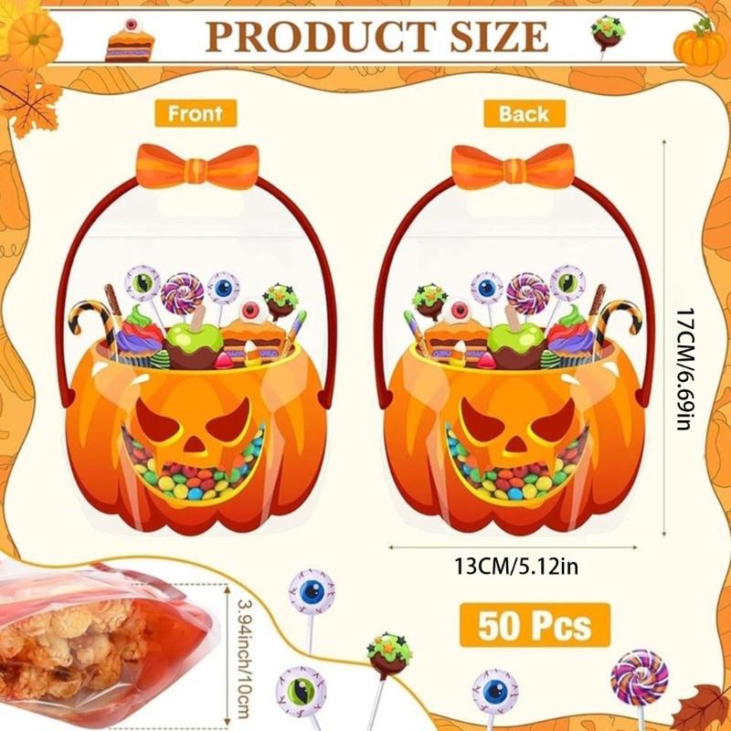 Reusable Pumpkin Shape Treat Bags Halloween Party Supplies For Home School Decoration Stylish Candy Bucket