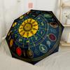 Astrological Horoscope Symbols Compact Travel Automatic Umbrella Retractable Design with 8-Rib Durability Compact Design Travel Essential