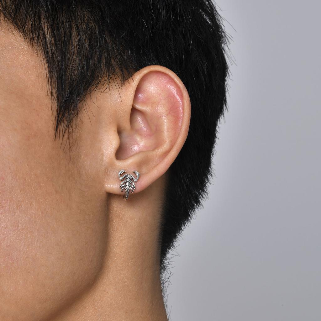 Pendientes de Tachuela de Escorpión Gótico para Hombres Niños, Pendiente Metálico de Insecto Rock Punk, Regalos de Joyería para Él Fiesta Calle Joyería de Halloween