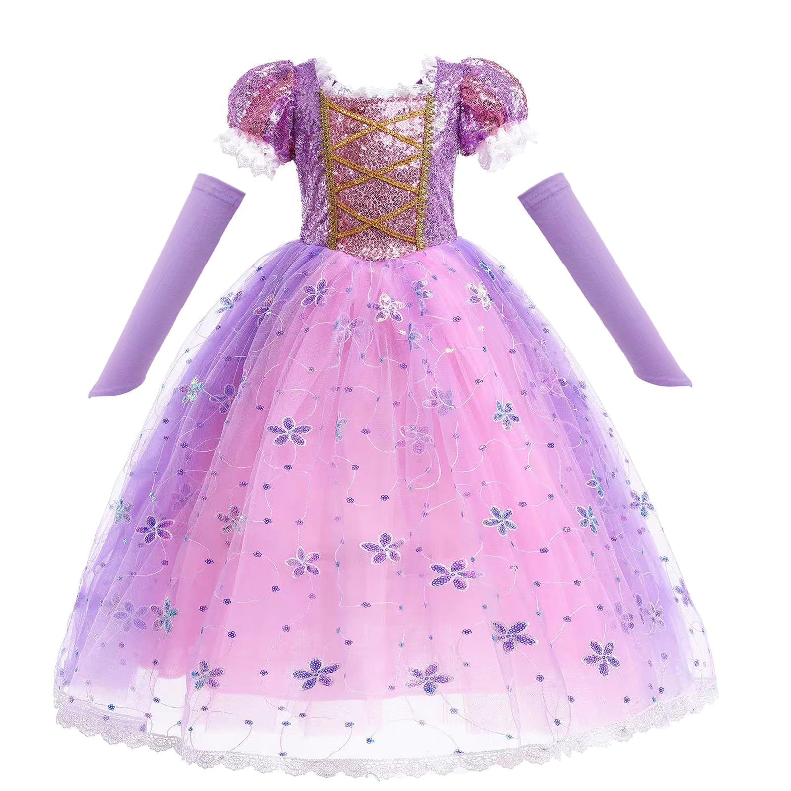 

Princess Dress for Kids Cosplay Purple Dress Heart Magic Arm Luxury Halloween Costume Disguise 130cm [COSIWO] Costume, Costume, (Princess Dress,