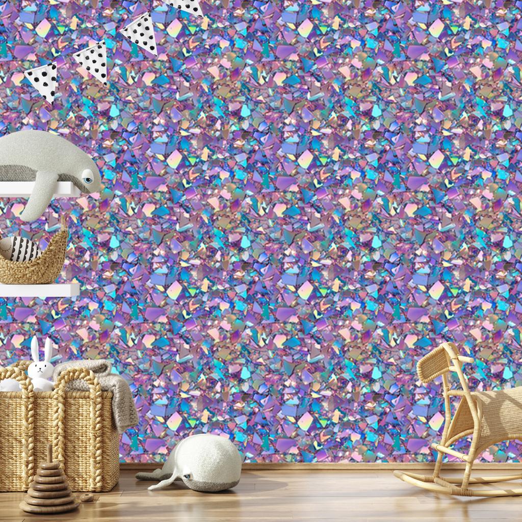Iridescent Glitter Wallpaper Blue, Violet and Purple 50x1000