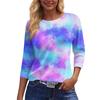 Damenmode Lässig Rundhals 3/4-Ärmel Locker Bedrucktes T-Shirt Damenoberteil