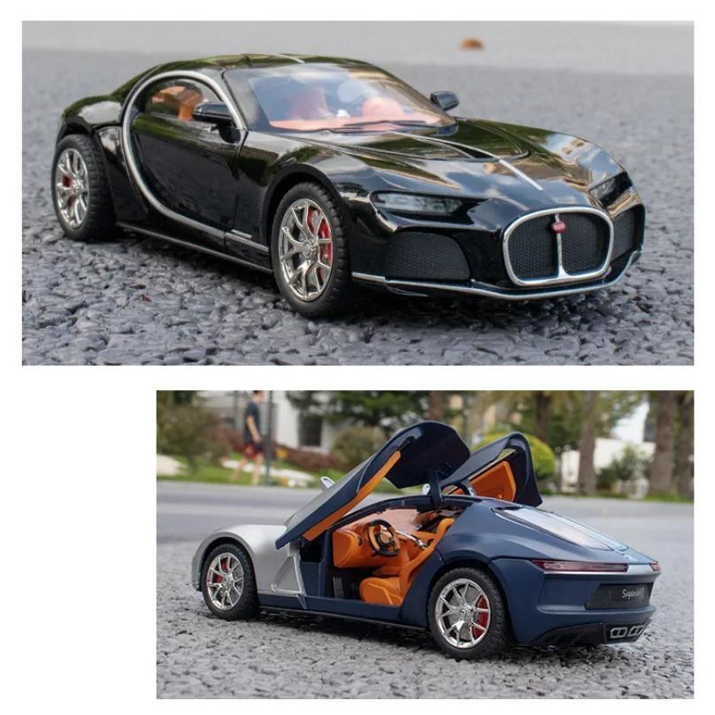 1/24 Bugatti Atlantic Supersportwagen Legierung Spielzeugauto Modell Radlenkung Sound und Licht Kinderspielzeug Sammlerstücke Geburtstagsgeschenk