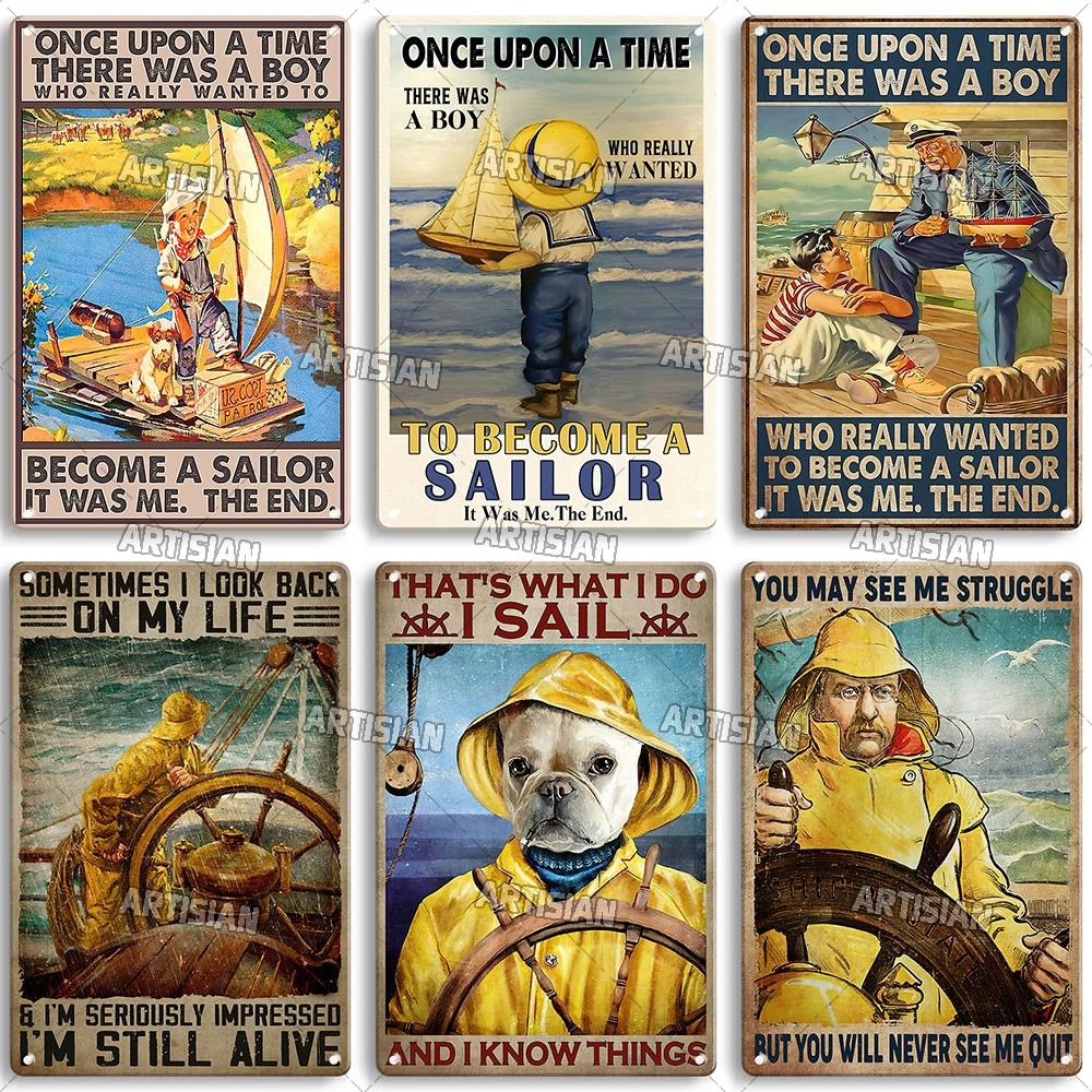 Handwerker Job Vintage Metallposter Matrose Metallschild Segeln Rostige Dekorative Blechplakette Wanddeko Garage Bar Pub Club Küche