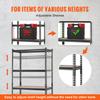 5-Tier Adjustable Heavy Duty Metal Storage Shelf, 2000 lbs 36"×18"×72" Black Rack for Garage Kitchen Basement Laundry