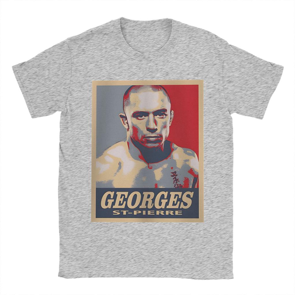 Georges St Pierre TShirt Men  Vintage 100 Cotton Tees Round Neck Short Sleeve T Shirts Gift Idea Tops