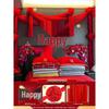 Set Decorazione Matrimonio Camera da Letto Doppia Felicità Rossa