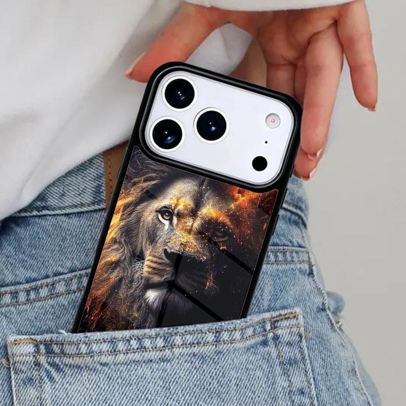 

Чехол для телефона Король джунглей Лев для iPhone 17ProMax 12 13 14 15 16e 17 Pro Max Plus Air Cover iPhone 15 Pro Max