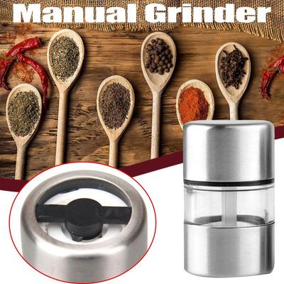 Portable Salt Pepper Grinder Stainless Steel Portable Mini Mill Grinder For Herb Pepper Spice Rose Salt Kitchen Tool