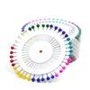 480 Adet Terzilik Dikiş İğnesi Düz İğneler Yuvarlak Baş Renkli İnci Korsaj