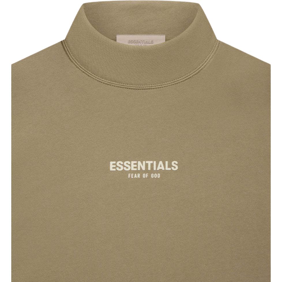 Fear of God Essentials SS22 Relaxed Mockneck Fleece-lined Sweatshirt With Logo Print Men Tops Oak-Brown FOG-SS22-927