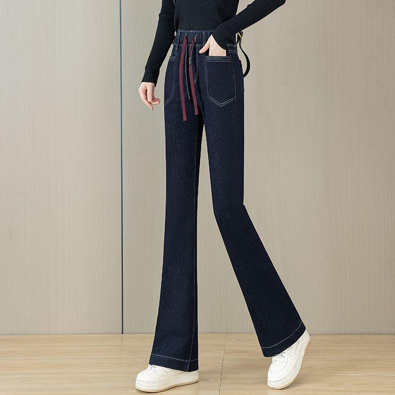 

Women s Thickened Lambswool Micro-Flare Jeans, Winter 2025, Elastic Waist, Plus Size Size 26 (80-90 lbs)