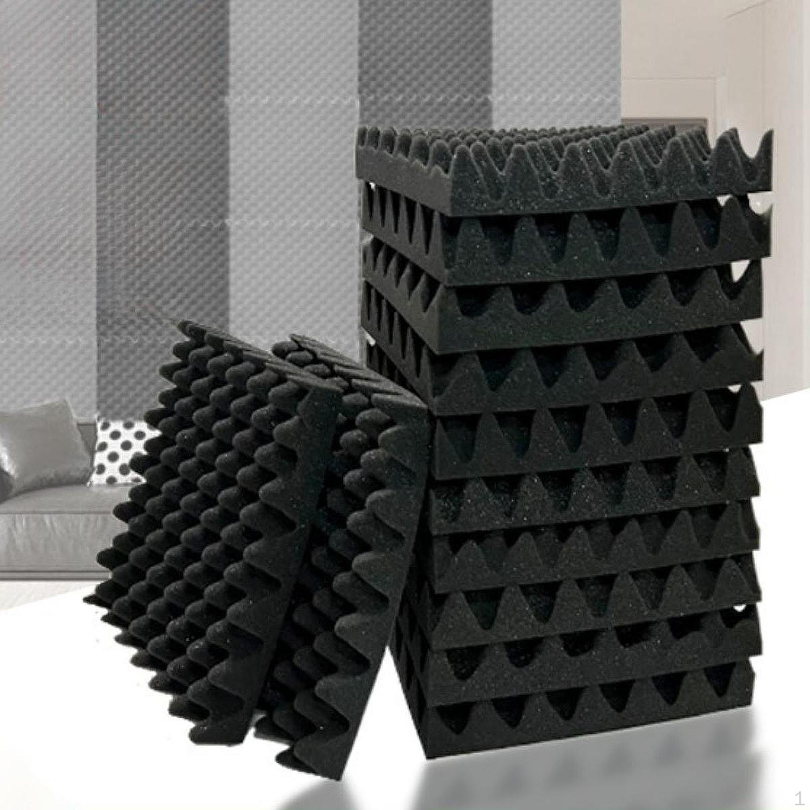 

12 штук акустических панелей пенопластовый чехол для студии Black