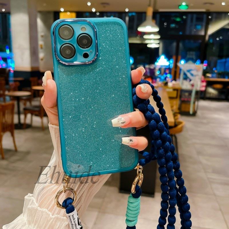 Plush Strap Case For Xiaomi POCO X6 Pro F6 M6 X5 F5 X3 F3 Redmi Note 13 Pro Plus Glitter Soft TPU Cute Crossbody Lanyard Cover