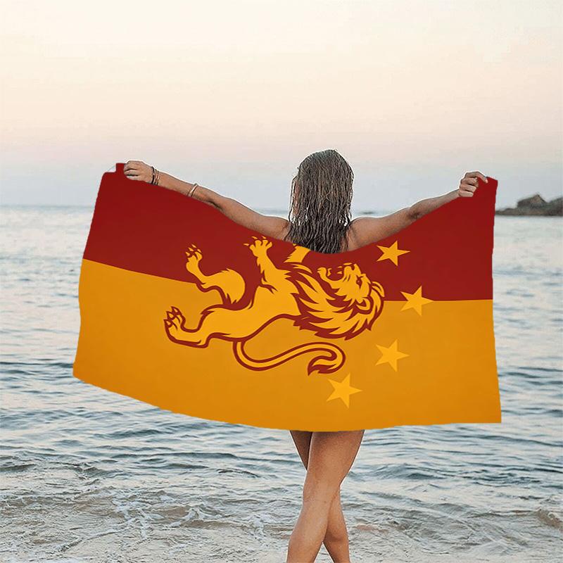 1pc Football Team (13) Beach Towel, Beach and Seaside Swimming Pool Equipment, Fashion Pattern, Rectangular, Travel Essentials