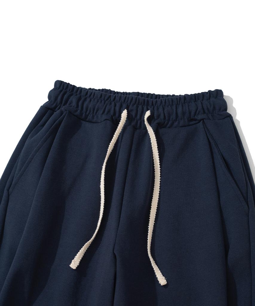 KNITTED Curved Training Pants Navy