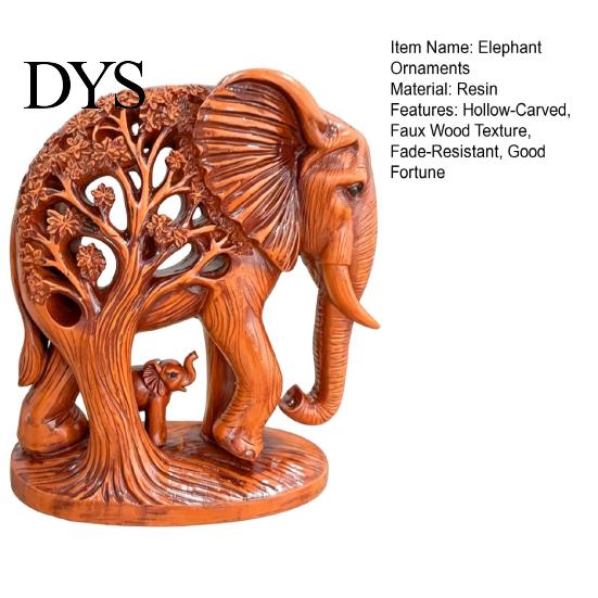 Dekorative Mutter-Kind-Elefanten-Hohlkehlgravur und Baby-Statue, Harzfigurine, Gute Tischplatten-Akzente für Eingangsbereich Glücksskulptur Heimregal
