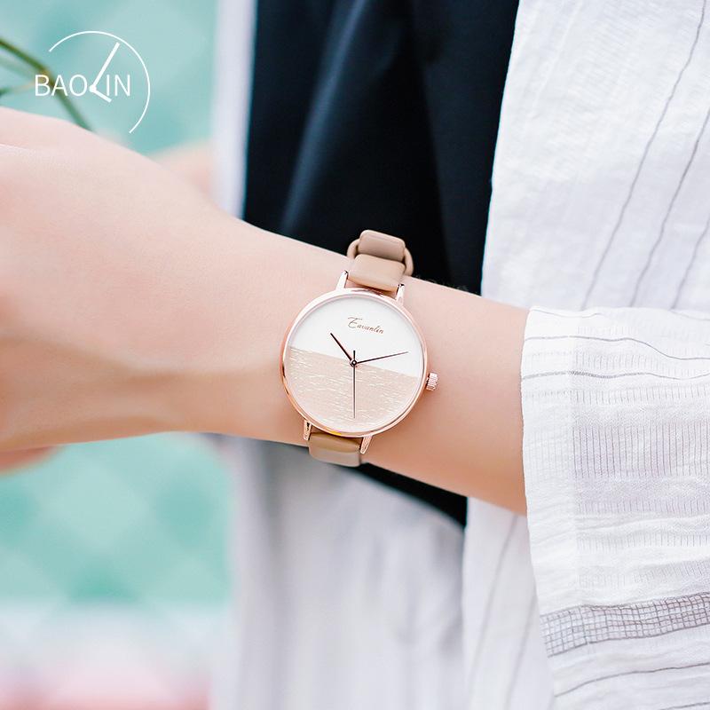 Dameshorloge Eenvoudig Zonsopgang Koude Stijl Horlogeband College Stijl Vrouwelijke Student Gepersonaliseerd Horloge Model Vrouw