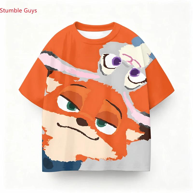 Summer Cute 'Zootopia' T-Shirt Summer Judy Hopps Printed Short Sleeve Fashion Casual Children's Top