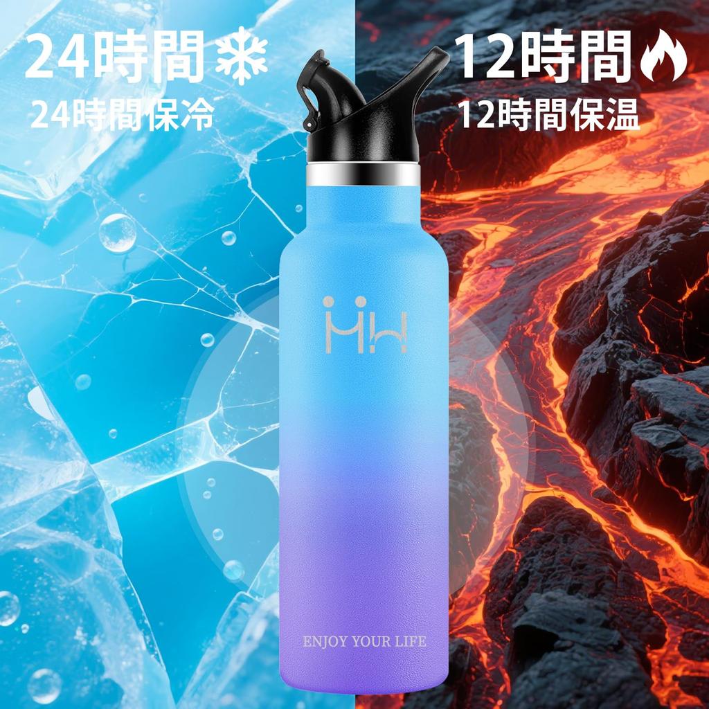 Neofis 500ml Double-Walled Stainless Steel Wide Mouth Vacuum Insulated Water Bottle with Heat Insulation, Perfect for Adults, Business, and Kids,