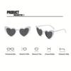 9PCS Cat Eye Glasses Heart-Shaped Plastic Frame Polycarbonate Decorative Vintage Included for Party Wedding Music Festival