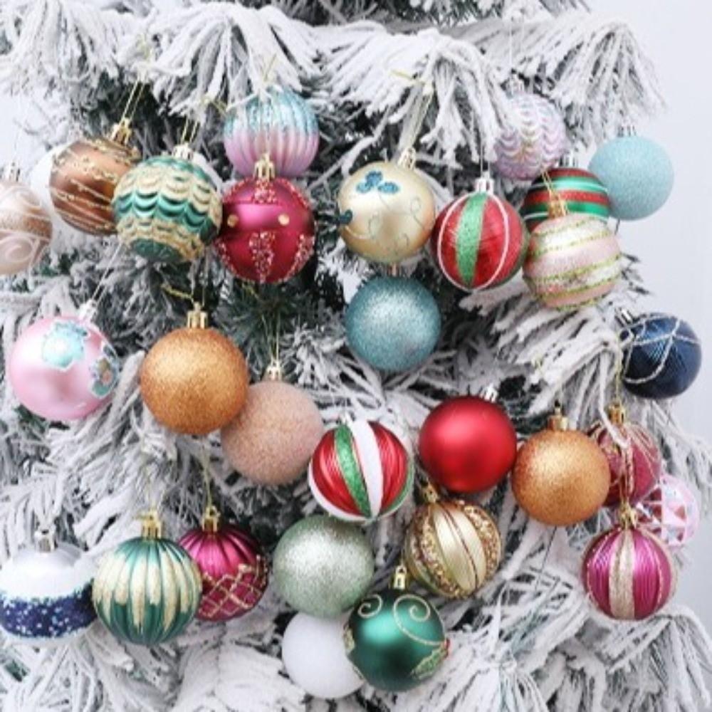 Shatterproof Painted Christmas Ball 6cm Christmas Baubles Christmas Hanging Ball  Home Xmas Decor