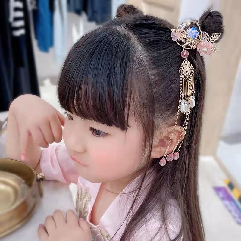 Antyczna zawieszka z frędzlami, spinka do włosów, akcesoria dziewczęce