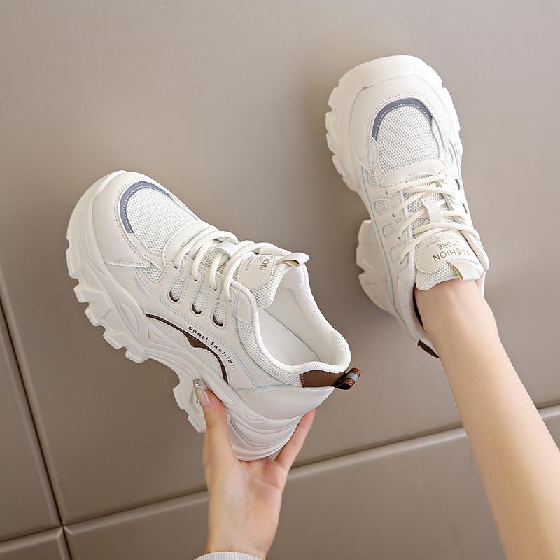 Madingi moteriški vulkanizuoti batai 202 naujo stiliaus vidiniu aukščiu didinantys universalūs laisvalaikio storapadžiai sportiniai moteriški batai