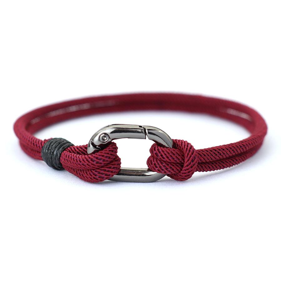 

Изготовленный вручную регулируемый браслет из плетеного сплава миланской веревки с овальной цепочкой и пряжкой, подарочный браслет на руку для мужчин, женщин, студентов 20.5cm/8.07inch винный